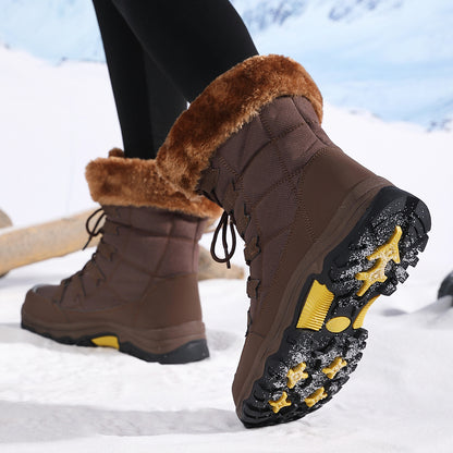 Bottes Longues Imperméables et Anti-Froid pour Femmes avec Doublure Épaissie