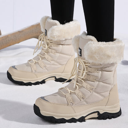 Bottes Longues Imperméables et Anti-Froid pour Femmes avec Doublure Épaissie