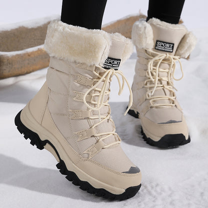 Bottes Longues Imperméables et Anti-Froid pour Femmes avec Doublure Épaissie