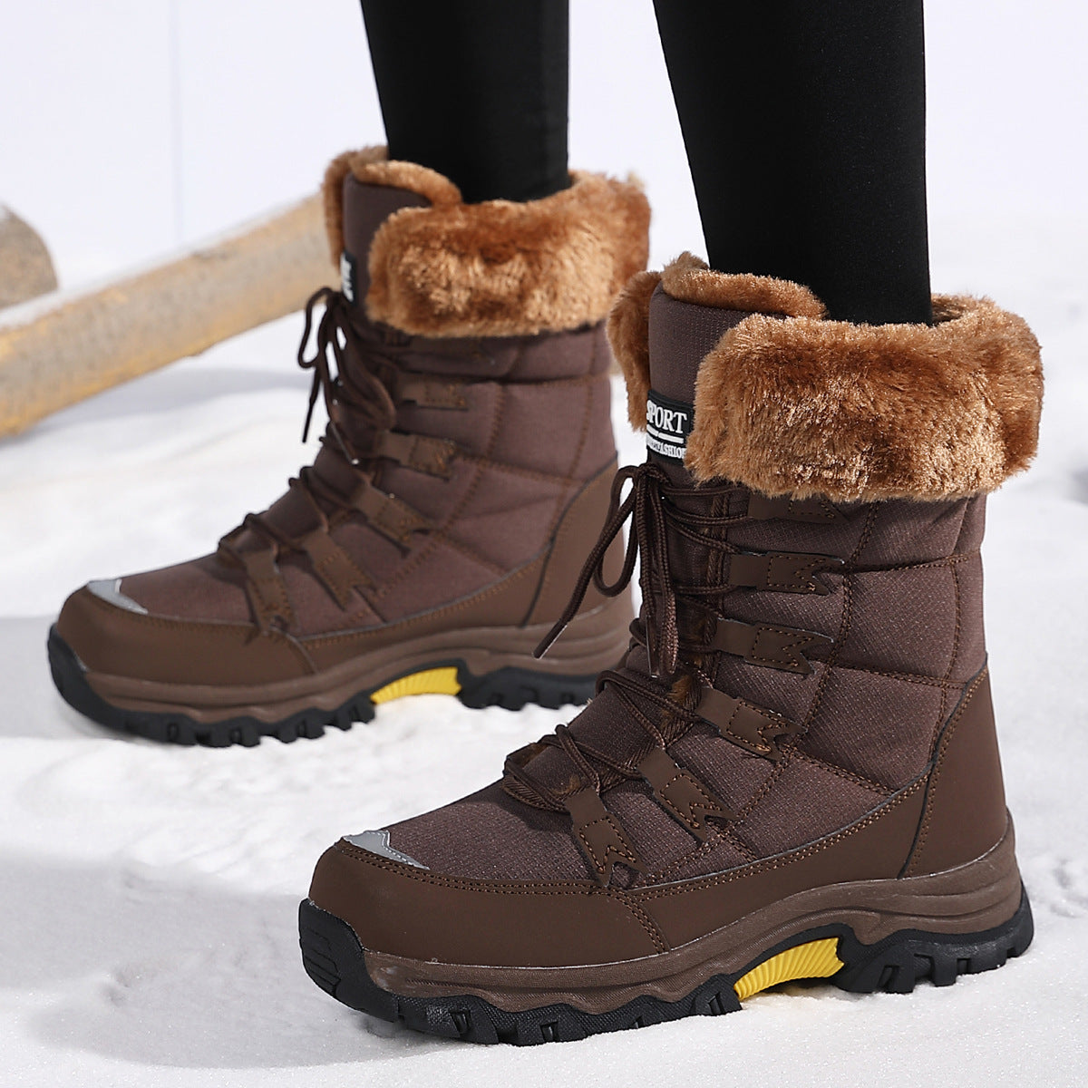 Bottes Longues Imperméables et Anti-Froid pour Femmes avec Doublure Épaissie