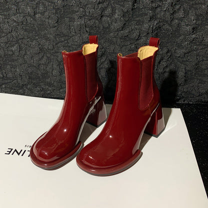 Bottines Éclat Luxe - Bordeaux & Noir