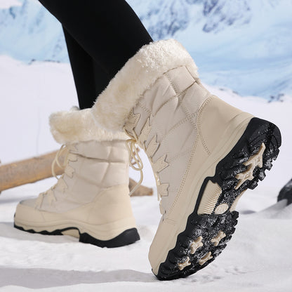 Bottes Longues Imperméables et Anti-Froid pour Femmes avec Doublure Épaissie