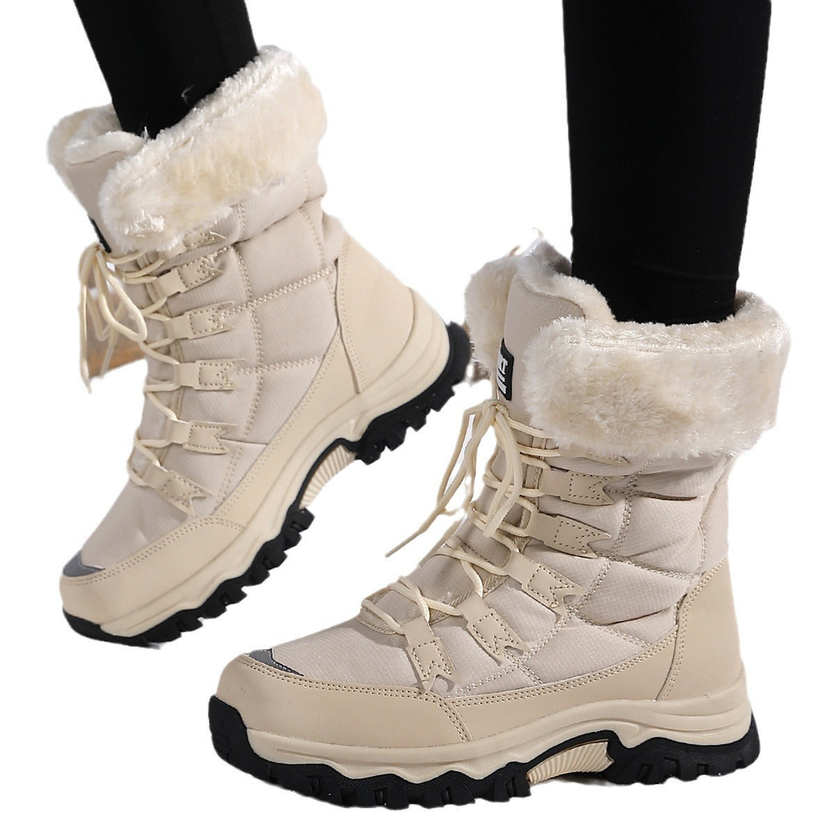 Bottes Longues Imperméables et Anti-Froid pour Femmes avec Doublure Épaissie